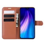Litchi Skin Leather Wallet Stand Phone Case for Xiaomi Redmi Note 8 (2019 / 2021)