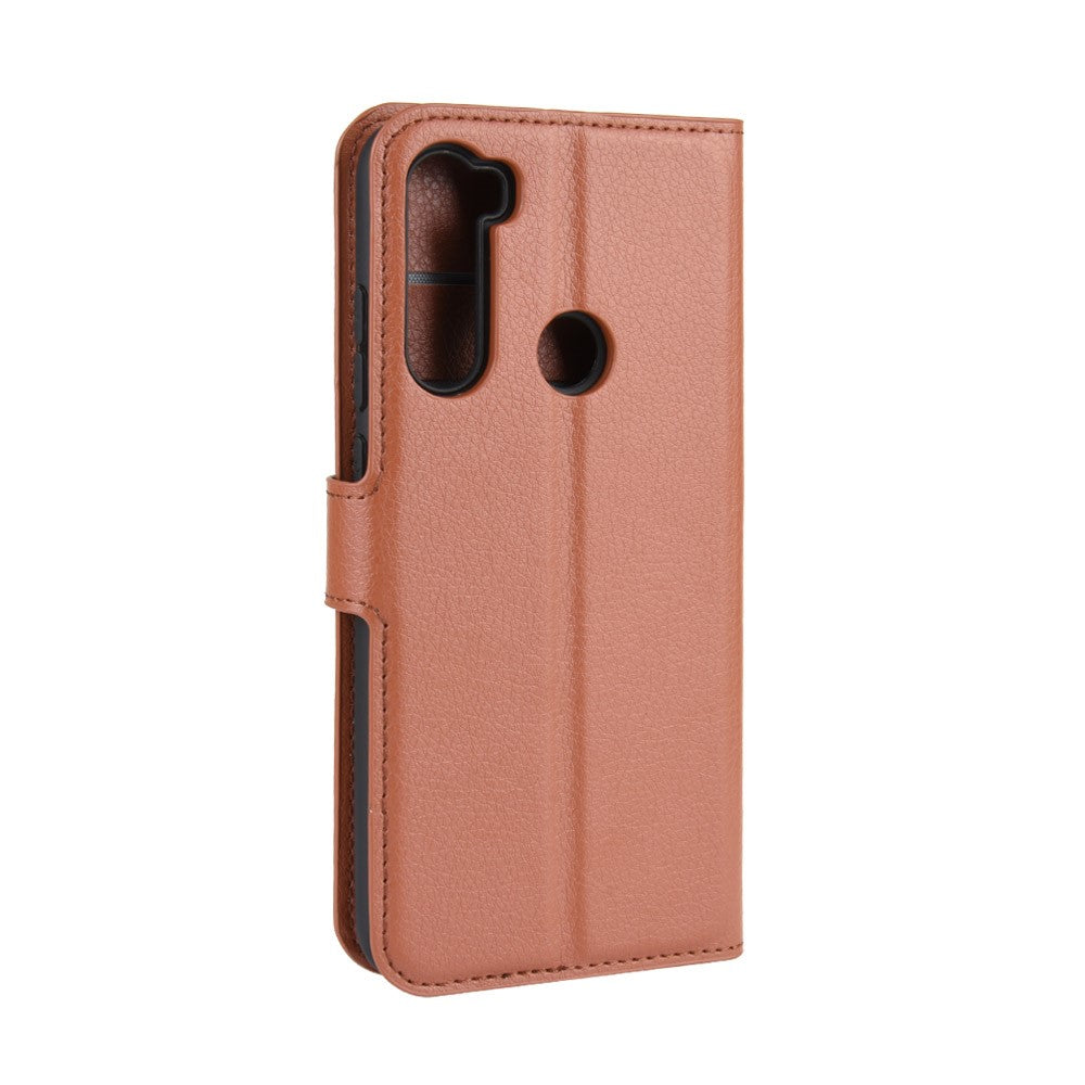 Litchi Skin Leather Wallet Stand Phone Case for Xiaomi Redmi Note 8 (2019 / 2021)