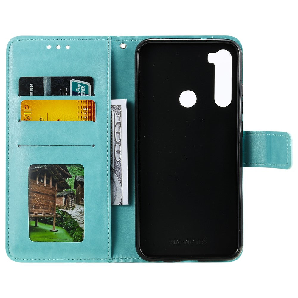 Imprint Flower Pattern Leather Wallet Stand Mobile Cover Case for Xiaomi Redmi Note 8