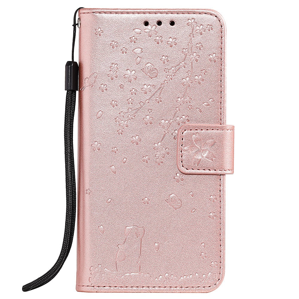 Imprint Flower Pattern Leather Wallet Stand Mobile Cover Case for Xiaomi Redmi Note 8
