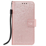 Imprint Sakura Cat Leather Covering with Card Slots for Xiaomi Redmi Note 8 Pro
