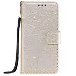 Imprint Sakura Cat Leather Covering with Card Slots for Xiaomi Redmi Note 8 Pro