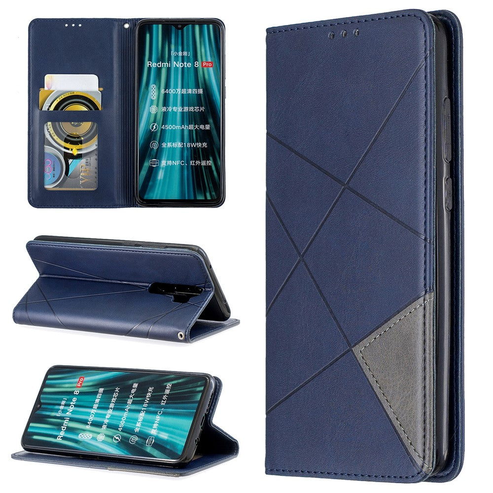 Geometric Pattern Stand Leather Card Holder Case for Xiaomi Redmi Note 8 Pro