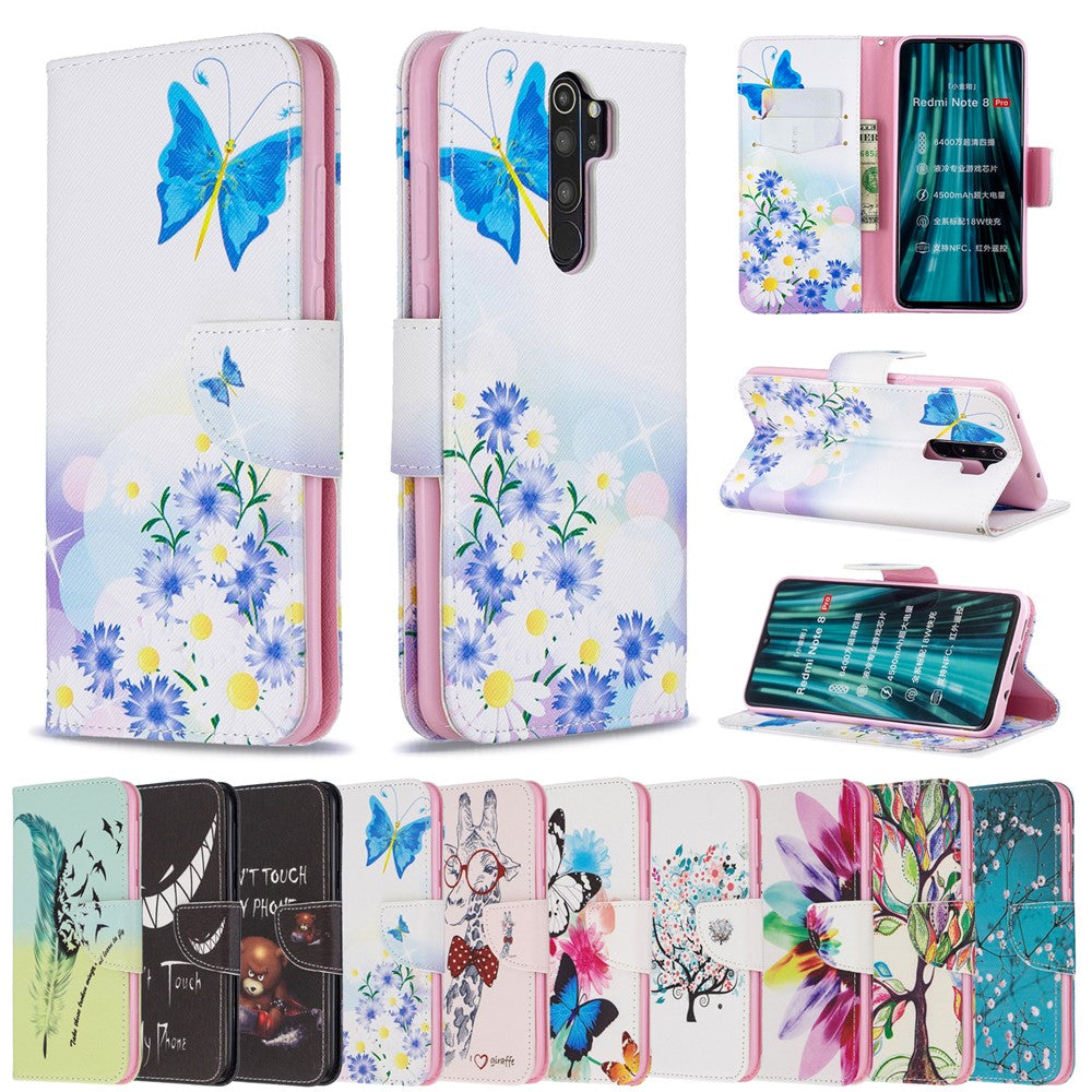 Pattern Printing Leather Wallet Case for Xiaomi Redmi Note 8 Pro