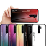 For Xiaomi Redmi Note 8 Pro Gradient Color Cover Tempered Glass + PC + TPU Hybrid Protective Case