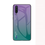 Gradient Color Tempered Glass + PC + TPU Hybrid Case for Xiaomi Mi CC9e/Mi A3
