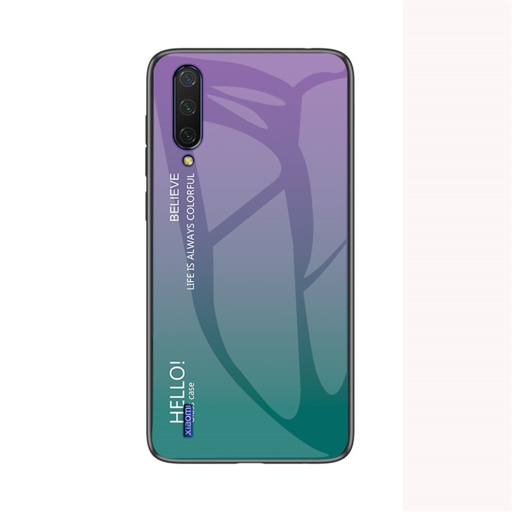 Gradient Color Tempered Glass + PC + TPU Hybrid Case for Xiaomi Mi CC9e/Mi A3