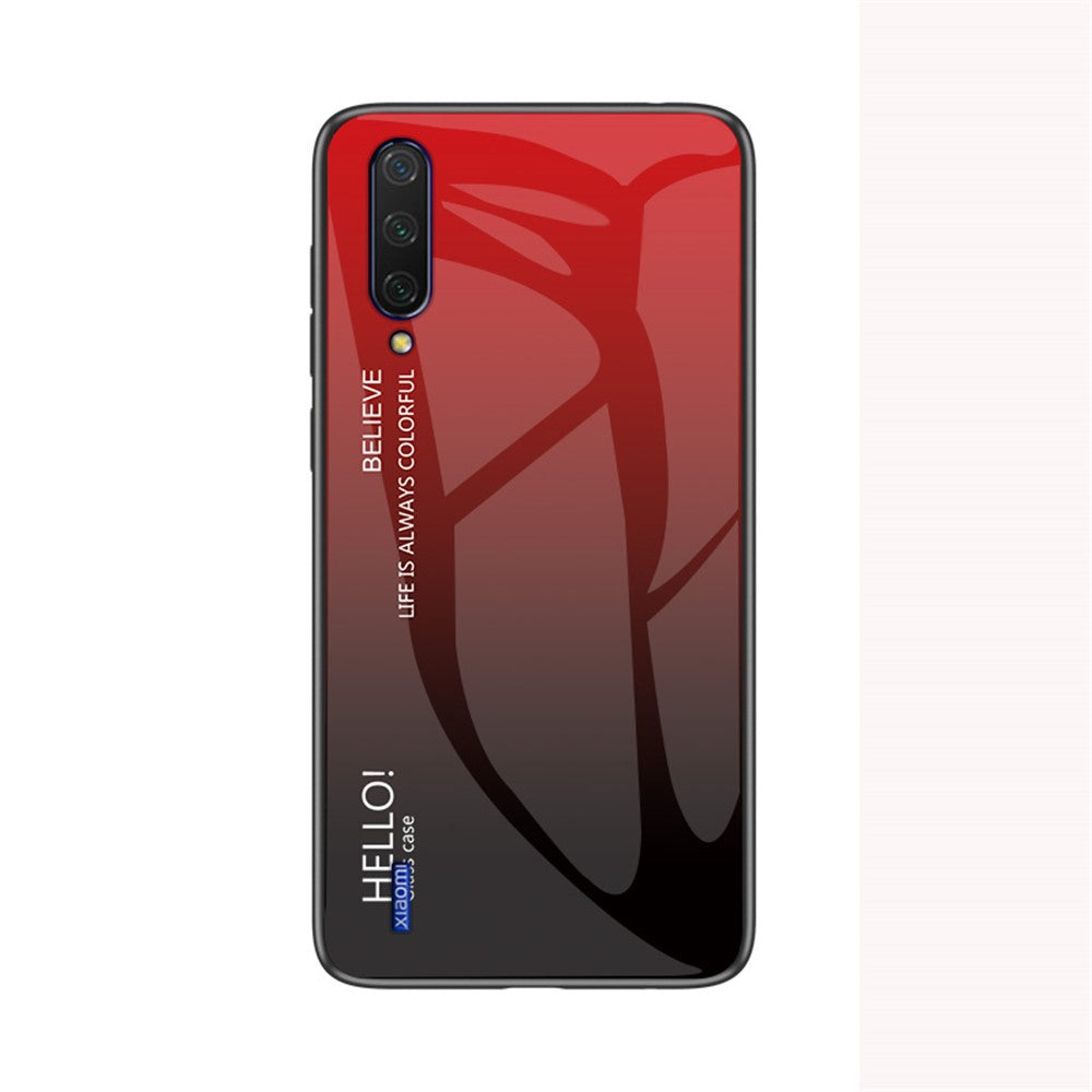Gradient Color Tempered Glass + PC + TPU Hybrid Case for Xiaomi Mi CC9e/Mi A3