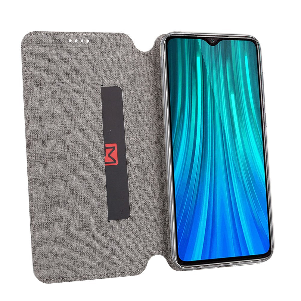 VILI DMX Cross Texture PU Leather Stand Case with Card Slot for Xiaomi Redmi Note 8 Pro