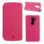 VILI DMX Cross Texture PU Leather Stand Case with Card Slot for Xiaomi Redmi Note 8 Pro