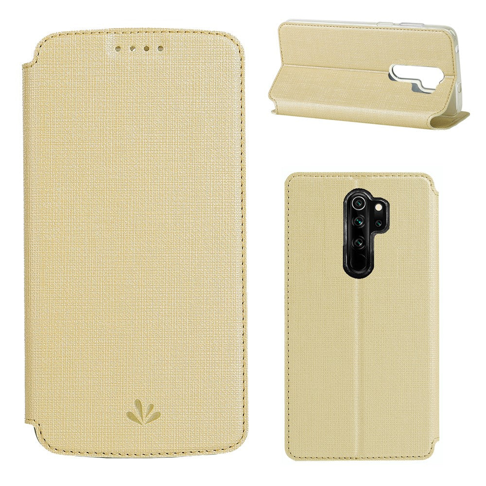 VILI DMX Cross Texture PU Leather Stand Case with Card Slot for Xiaomi Redmi Note 8 Pro
