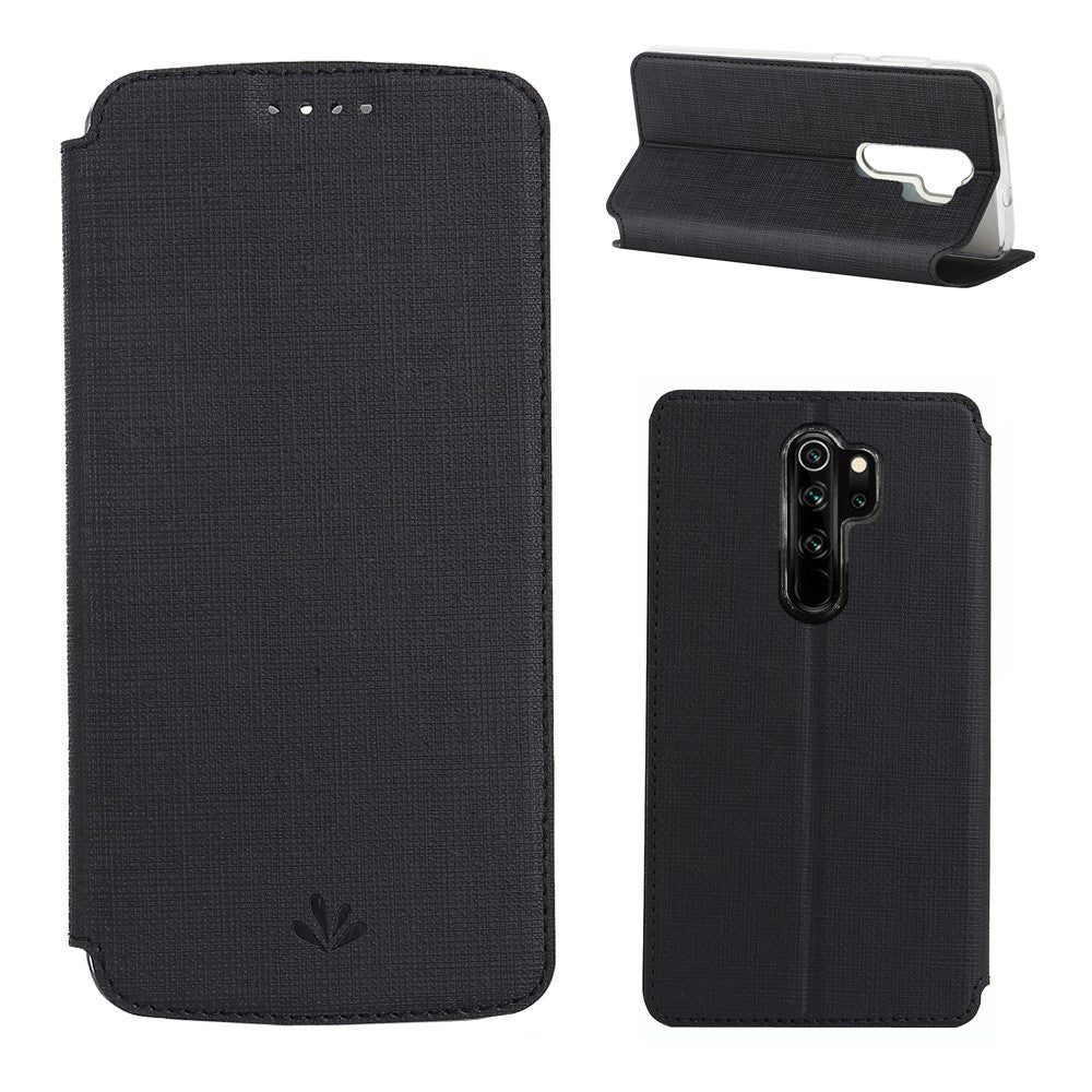 VILI DMX Cross Texture PU Leather Stand Case with Card Slot for Xiaomi Redmi Note 8 Pro