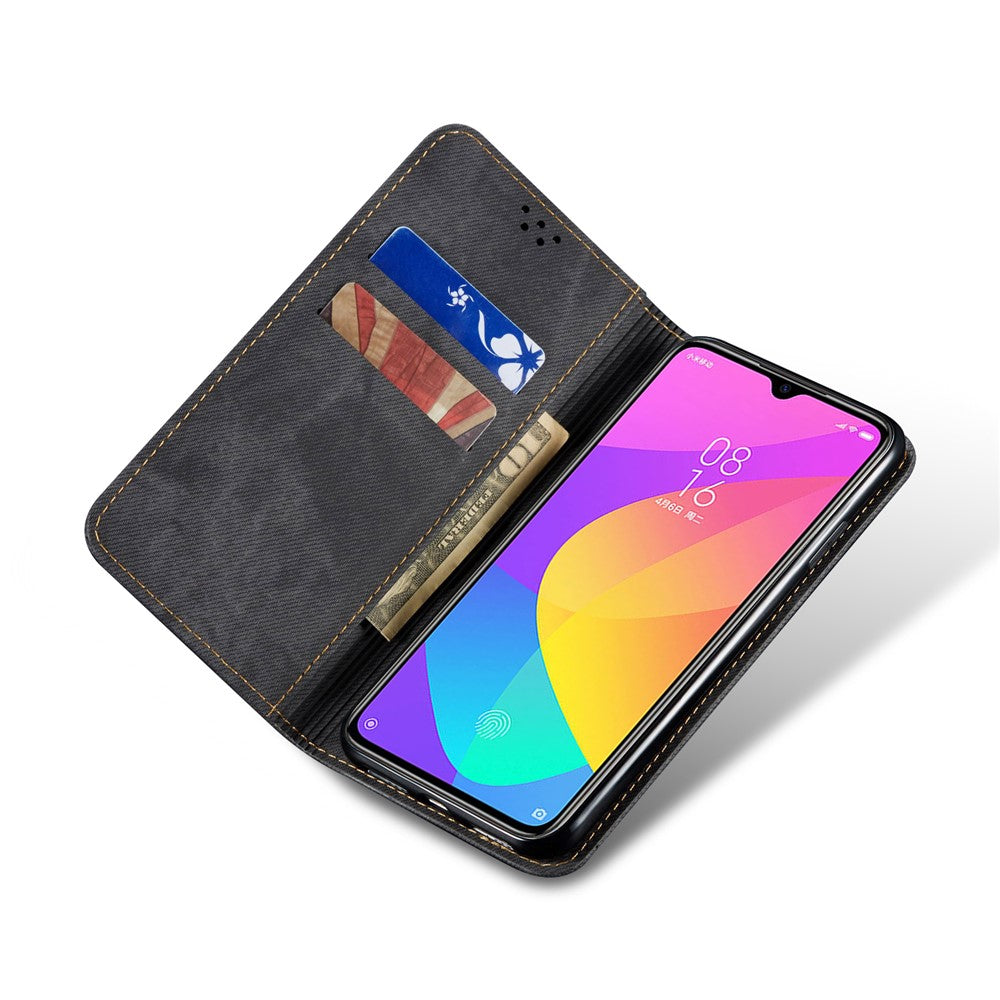 Jeans Cloth Texture Retro Style Flip Leather Phone Casing for Xiaomi Mi CC9e/Mi A3