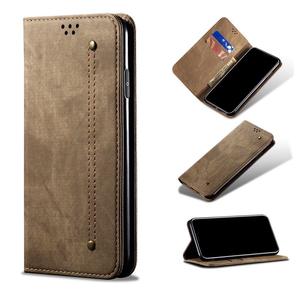 Retro Style Jeans Cloth Leather Stand Case with Card Slots for Xiaomi Mi 9