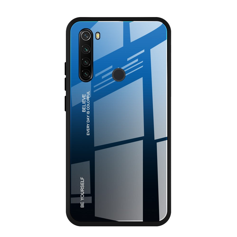 Gradient Color Tempered Glass + PC + TPU Combo Case for Xiaomi Redmi Note 8T