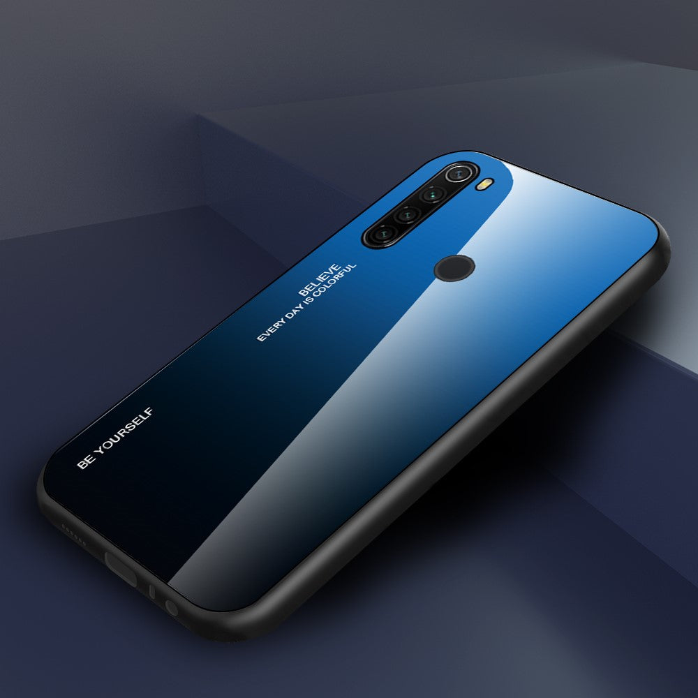 Gradient Color Tempered Glass + PC + TPU Combo Case for Xiaomi Redmi Note 8T