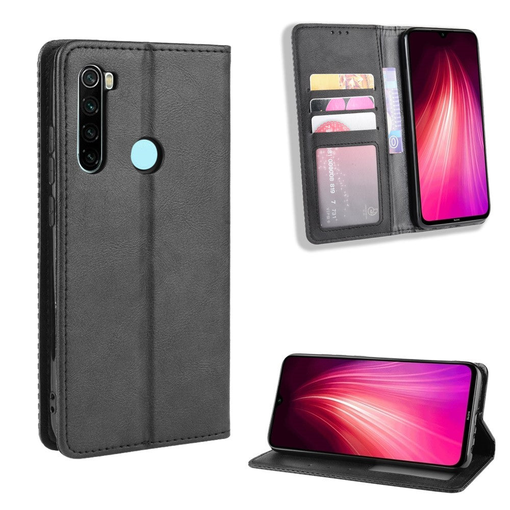 Retro Auto-absorbed Leather Casing Cover for Xiaomi Redmi Note 8T