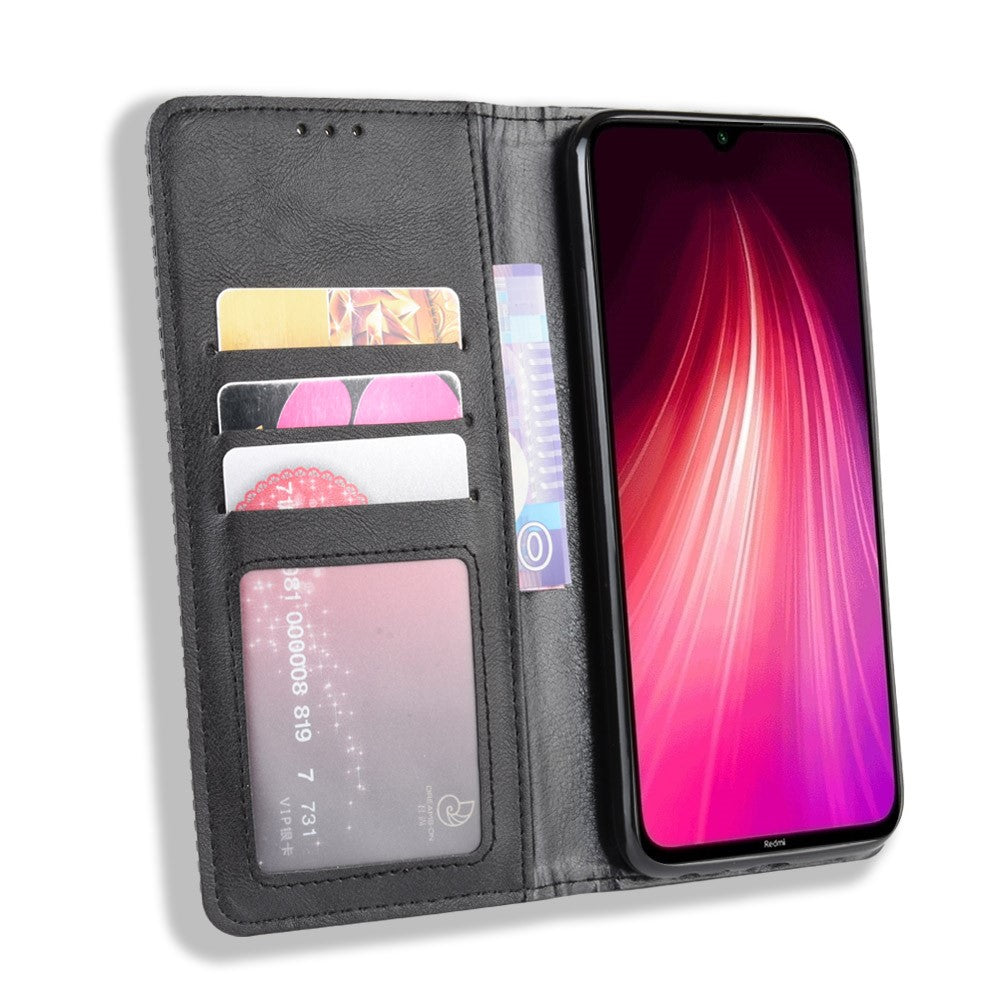 Retro Auto-absorbed Leather Casing Cover for Xiaomi Redmi Note 8T