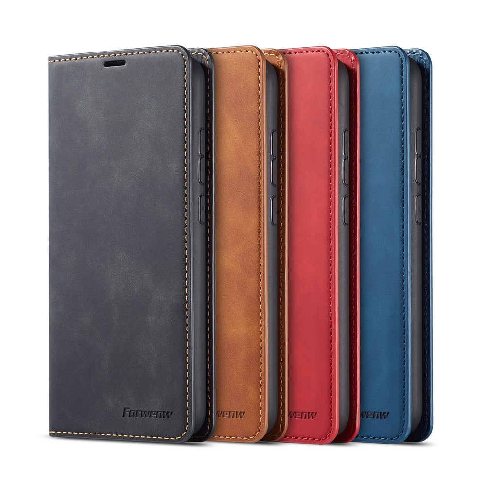 FORWENW Fantasy Series Auto-absorbed Silky Touch Leather Stand Case for Xiaomi Redmi Note 8