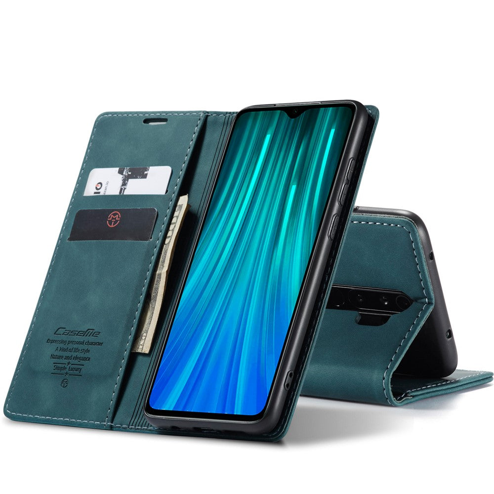 CASEME 013 Series Auto-absorbed Leather Wallet Stand Case Phone Shell for Xiaomi Redmi Note 8 Pro