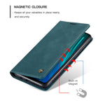 CASEME 013 Series Auto-absorbed Leather Wallet Stand Case Phone Shell for Xiaomi Redmi Note 8 Pro