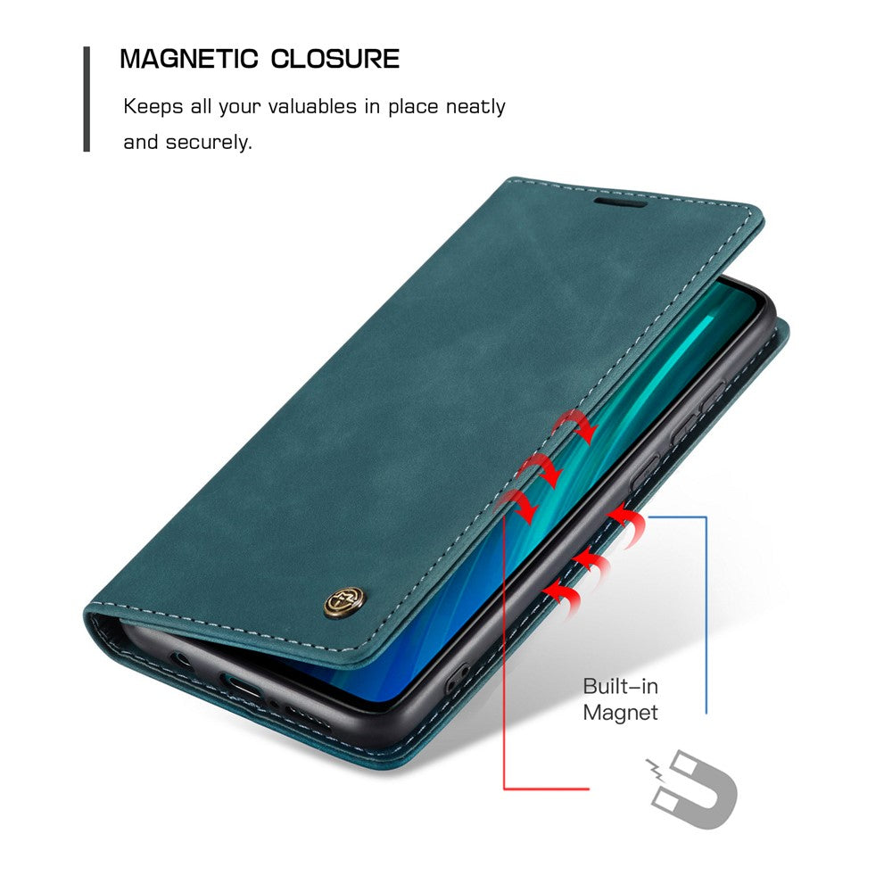 CASEME 013 Series Auto-absorbed Leather Wallet Stand Case Phone Shell for Xiaomi Redmi Note 8 Pro