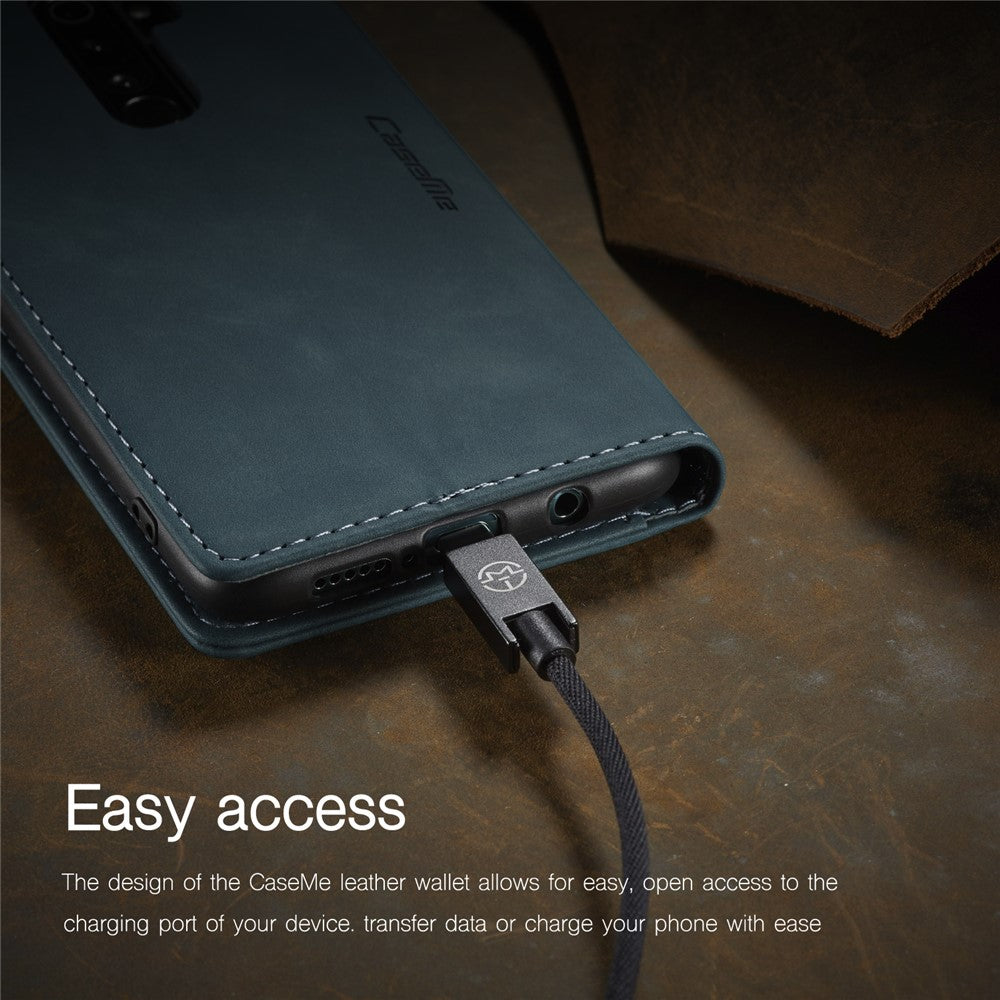 CASEME 013 Series Auto-absorbed Leather Wallet Stand Case Phone Shell for Xiaomi Redmi Note 8 Pro