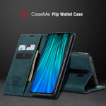 CASEME 013 Series Auto-absorbed Leather Wallet Stand Case Phone Shell for Xiaomi Redmi Note 8 Pro