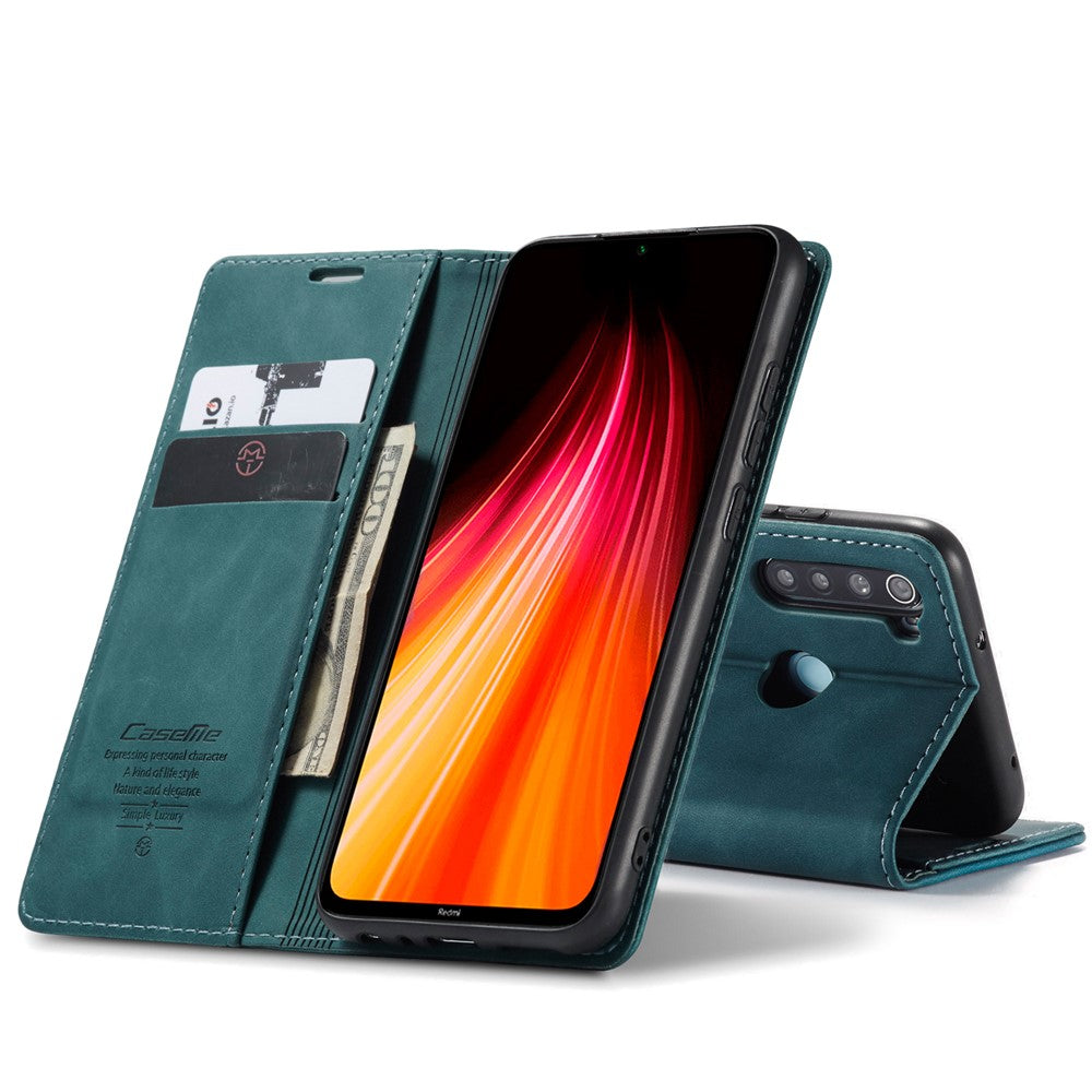 CASEME 013 Series Auto-absorbed Leather Wallet Stand Phone Covering Case for Xiaomi Redmi Note 8