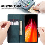 CASEME 013 Series Auto-absorbed Leather Wallet Stand Phone Covering Case for Xiaomi Redmi Note 8