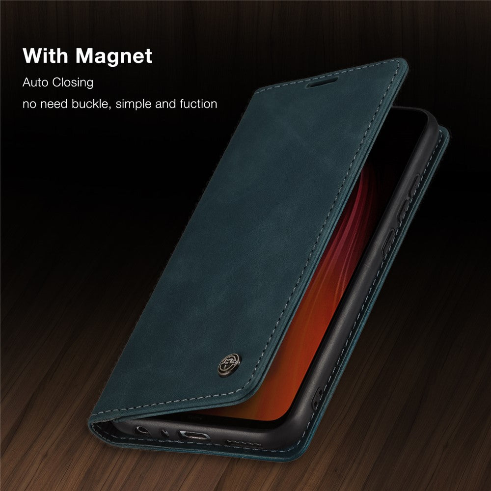 CASEME 013 Series Auto-absorbed Leather Wallet Stand Phone Covering Case for Xiaomi Redmi Note 8