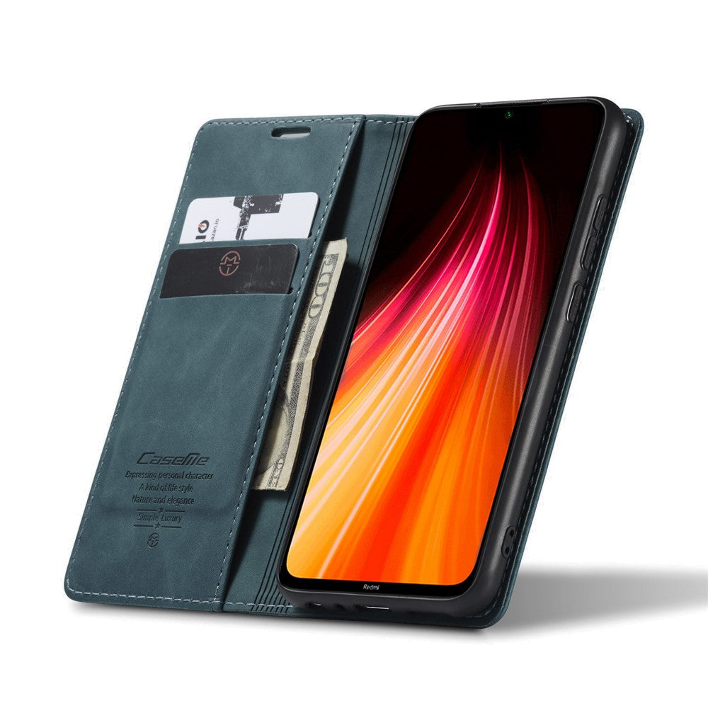 CASEME 013 Series Auto-absorbed Leather Wallet Stand Phone Covering Case for Xiaomi Redmi Note 8