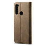 Jeans Cloth Skin Retro Style Leather Wallet Case for Xiaomi Redmi Note 8T