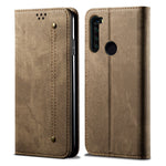 Jeans Cloth Skin Retro Style Leather Wallet Case for Xiaomi Redmi Note 8T