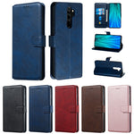 For Xiaomi Redmi Note 8 Pro Solid Color Wallet Magnetic Leather Cover
