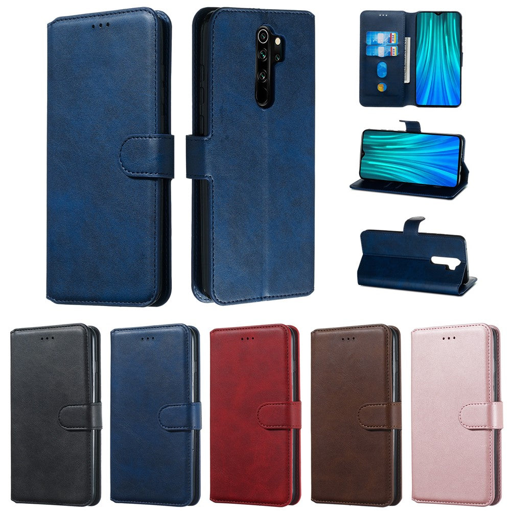 For Xiaomi Redmi Note 8 Pro Solid Color Wallet Magnetic Leather Cover