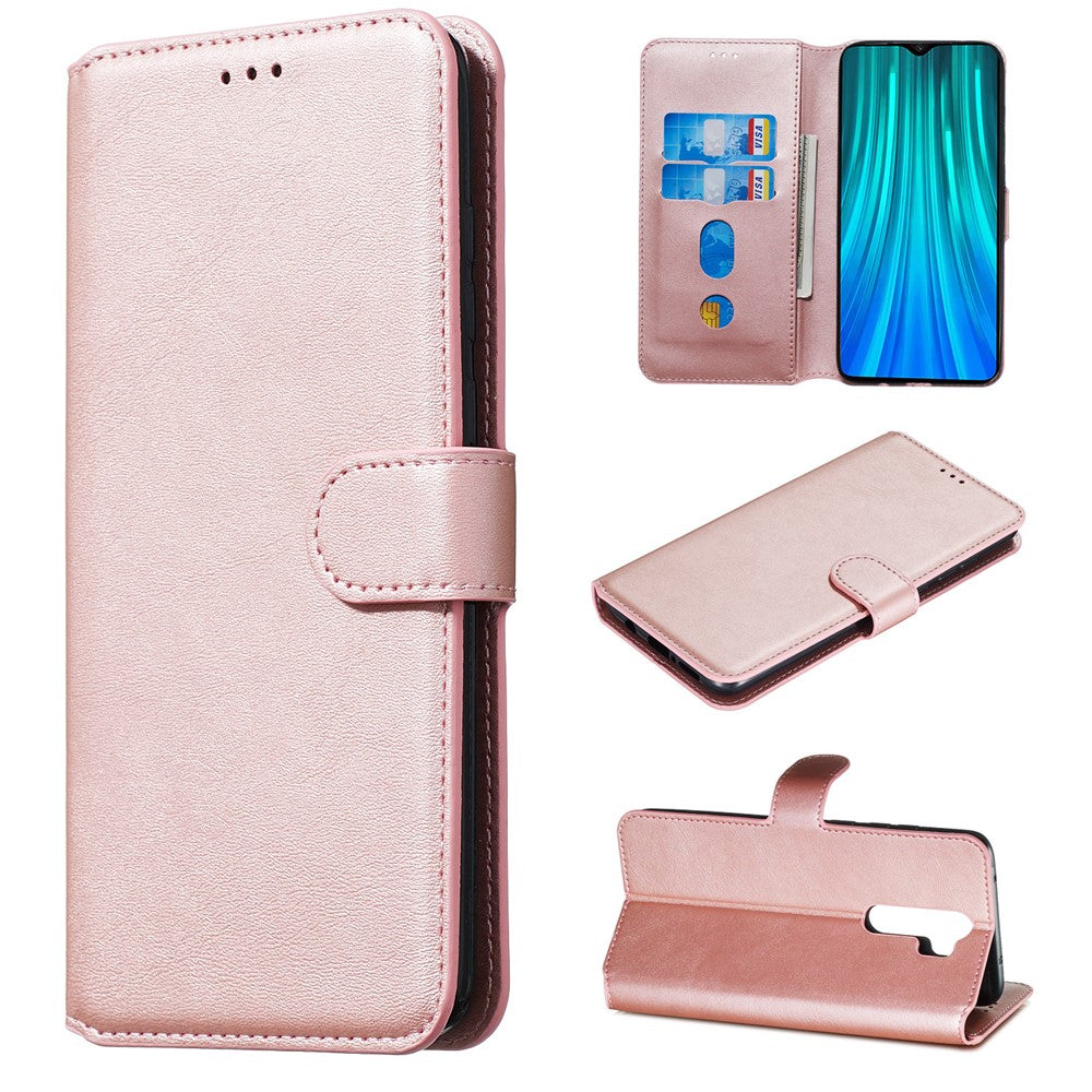 For Xiaomi Redmi Note 8 Pro Solid Color Wallet Magnetic Leather Cover