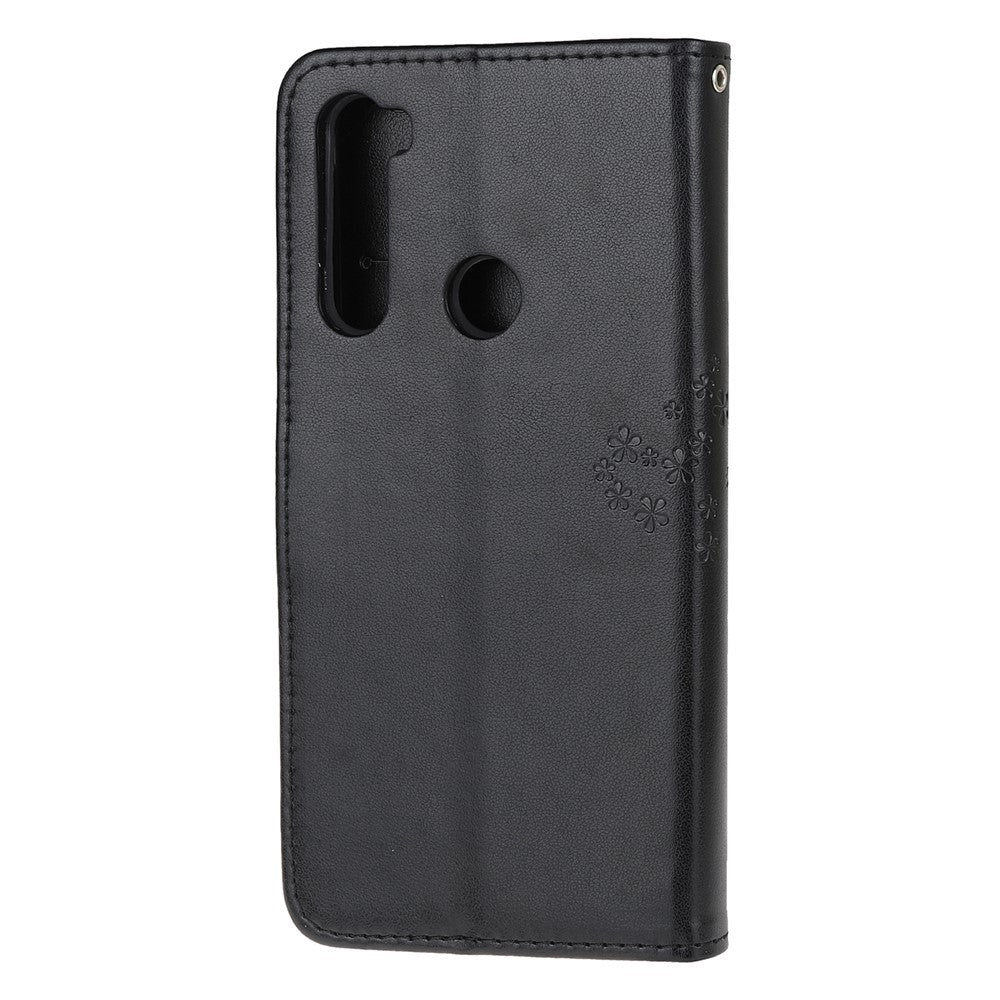 Imprint Tree Owl Wallet Stand Leather Cover for Xiaomi Redmi Note 8T