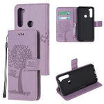 Imprint Tree Owl Wallet Stand Leather Cover for Xiaomi Redmi Note 8T