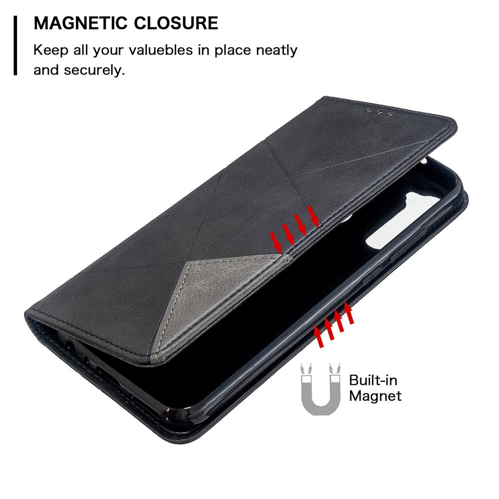Geometric Pattern Stand Leather Card Holder Case for Xiaomi Redmi Note 8T
