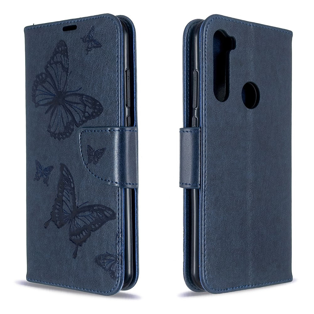 Imprint Butterfly Wallet Leather Stand Case for Xiaomi Redmi Note 8T