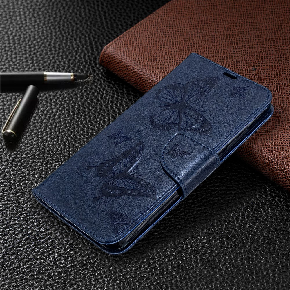 Imprint Butterfly Wallet Leather Stand Case for Xiaomi Redmi Note 8T
