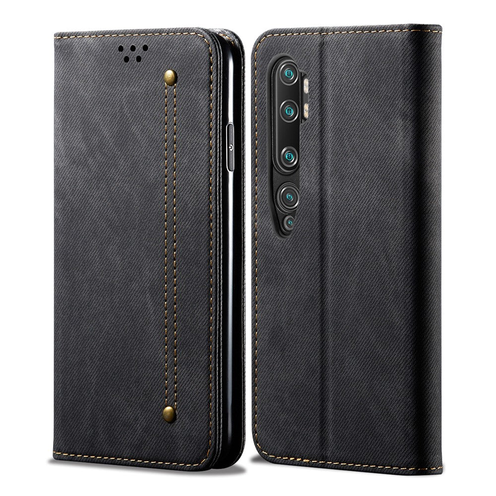 Retro Style Jeans Cloth Leather Wallet Case for Xiaomi Mi CC9 Pro / Mi Note 10 / Mi Note 10 Pro