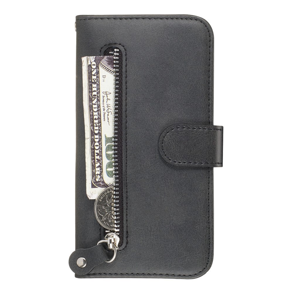 For Xiaomi Redmi Note 8T PU Leather Cases with Zipper Pocket Wallet Phone Cover Stand