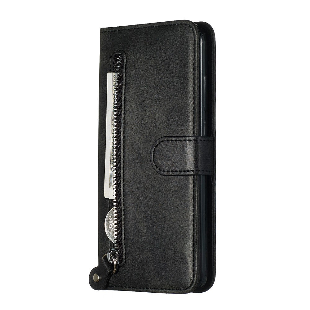 For Xiaomi Redmi Note 8T PU Leather Cases with Zipper Pocket Wallet Phone Cover Stand