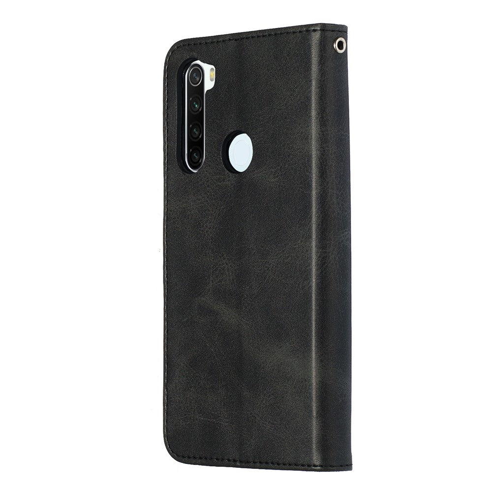 For Xiaomi Redmi Note 8T PU Leather Cases with Zipper Pocket Wallet Phone Cover Stand
