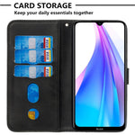 For Xiaomi Redmi Note 8T PU Leather Cases with Zipper Pocket Wallet Phone Cover Stand