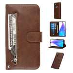 For Xiaomi Redmi Note 8T PU Leather Cases with Zipper Pocket Wallet Phone Cover Stand