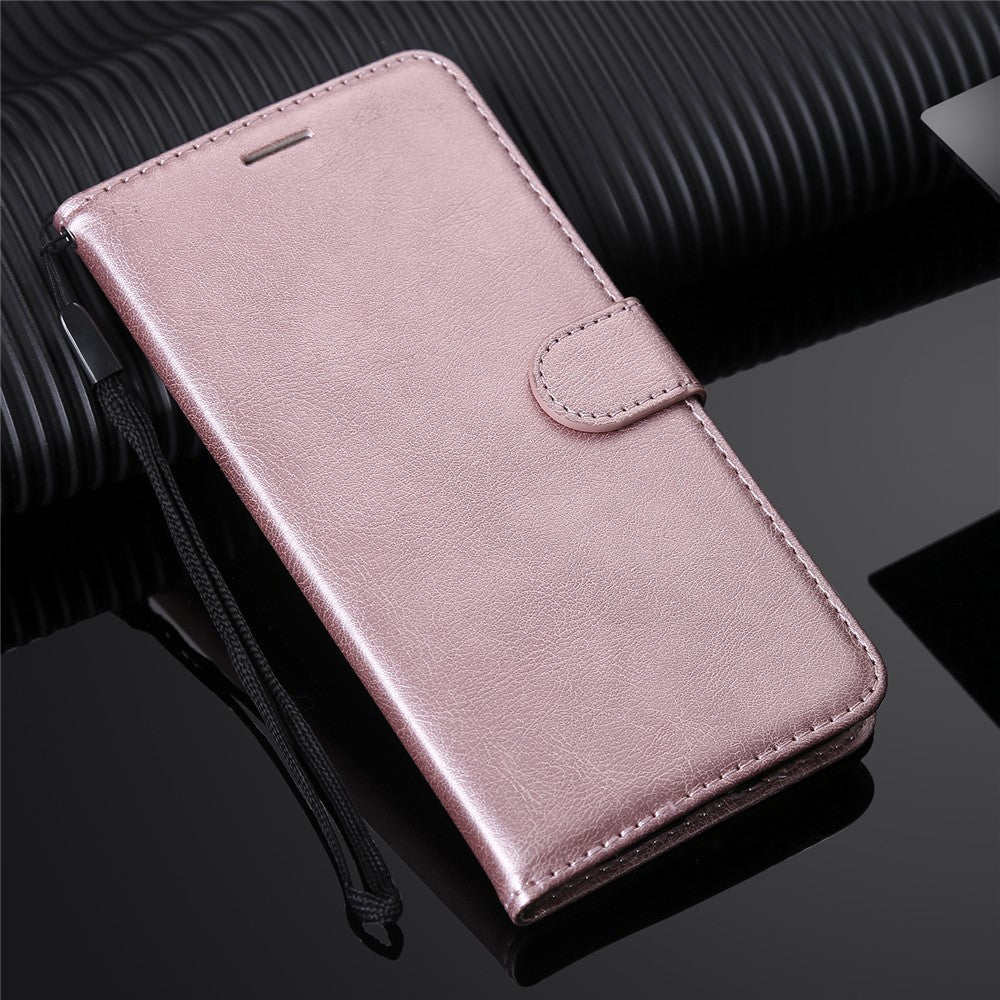 For Xiaomi Mi CC9 Pro / Mi Note 10 / Mi Note 10 Pro Case Solid Color Leather Mobile Cover Wallet Stand with Strap