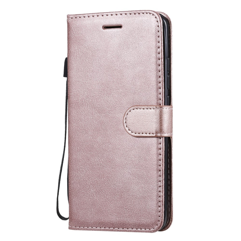 For Xiaomi Mi CC9 Pro / Mi Note 10 / Mi Note 10 Pro Case Solid Color Leather Mobile Cover Wallet Stand with Strap